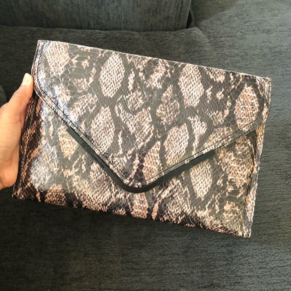 Bcbgeneration Envelope-Style Snakeskin Clutch - image 3